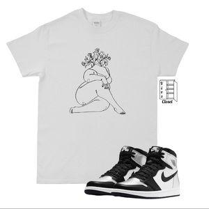 Plus size women with flowers graphic tshirt trendy